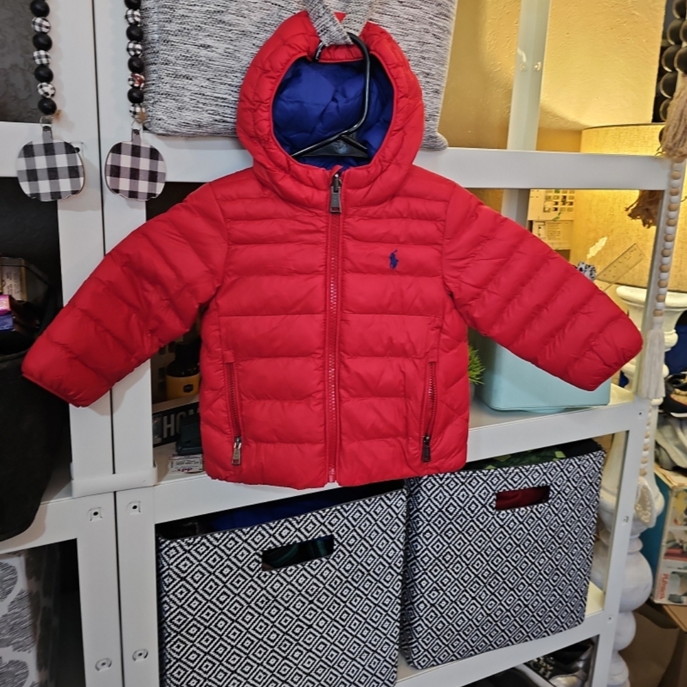 Polo by Ralph Lauren Red Reversible Puffer Jacket for Kids